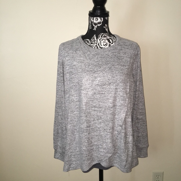 Gilligan & O'Malley Tops - Super Soft Sweatshirt in Marbled Gray